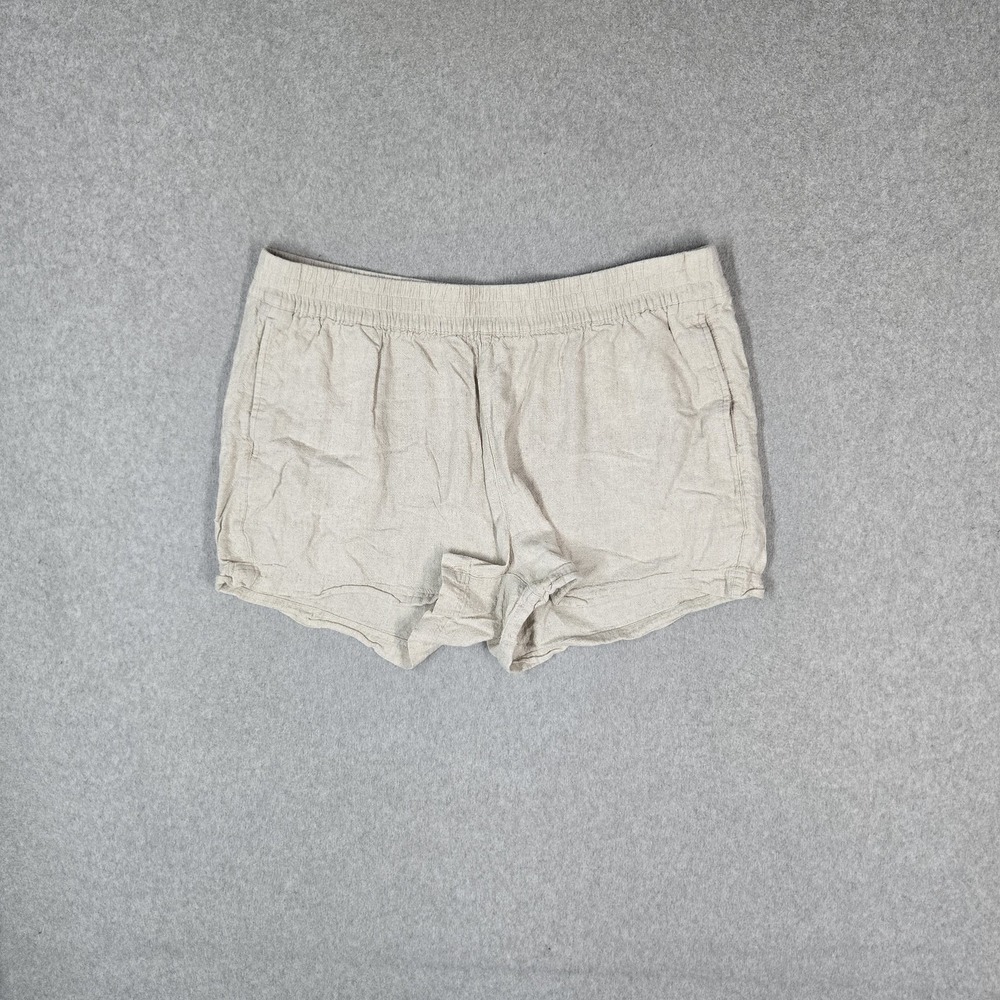 Old Navy Women Shorts XL Beige Linen Rayon Casual Shorts Coastal Beachy